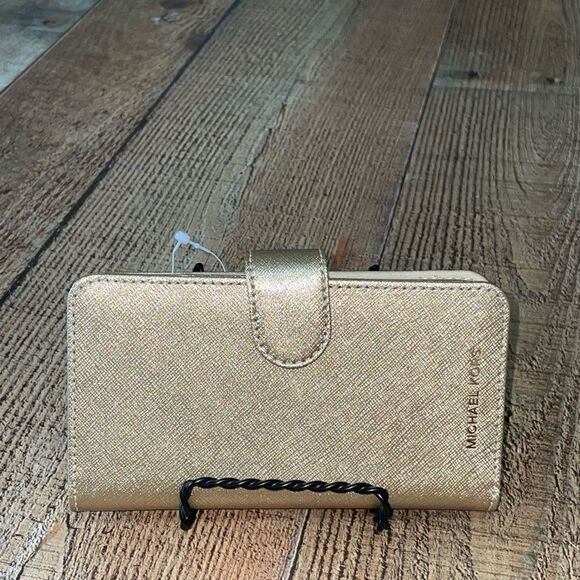 Michael Kors Saffiano Leather Folio Case with 3 Card Slots for iPhone X xs new - Picture 3 of 10